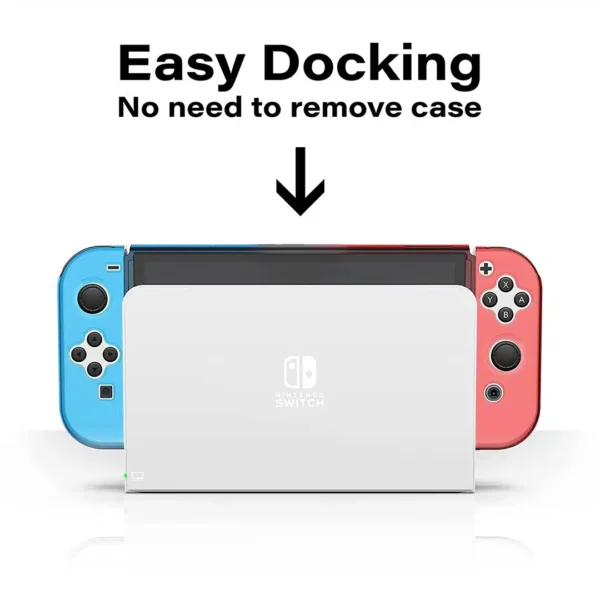 Nyko Thin Case Red-Blue Dockable Protective Case for Nintendo Switch OLED - Image 2